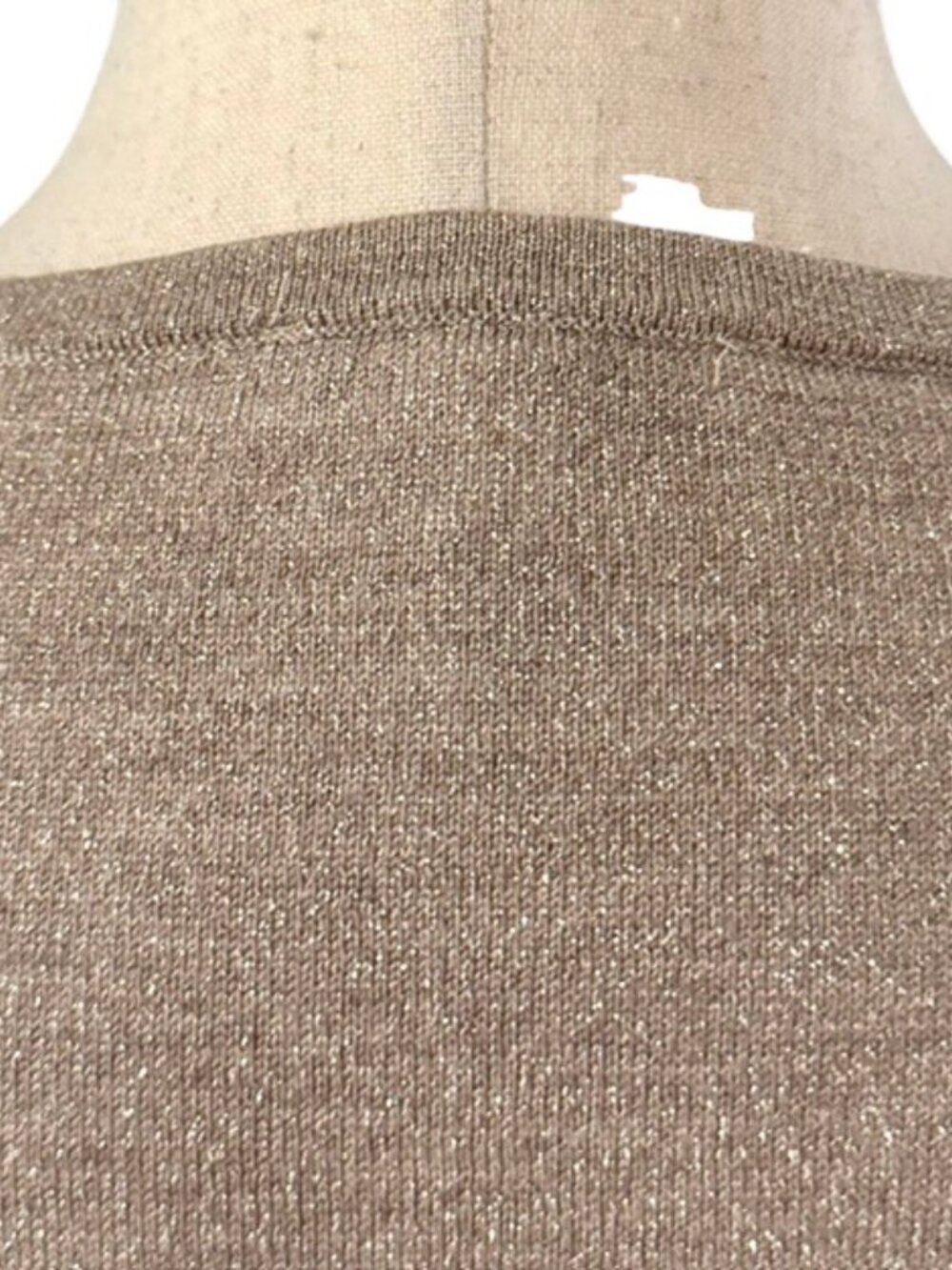 RSVP by Talbots Women Top Metallic Beige Merino Wool Bell Sleeves Petite Med EUC - Picture 11 of 16